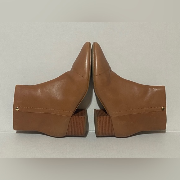 Talbots Harlow Ankle Leather Boots-Size10.5- in chestnut Zip up block heel - Picture 7 of 12